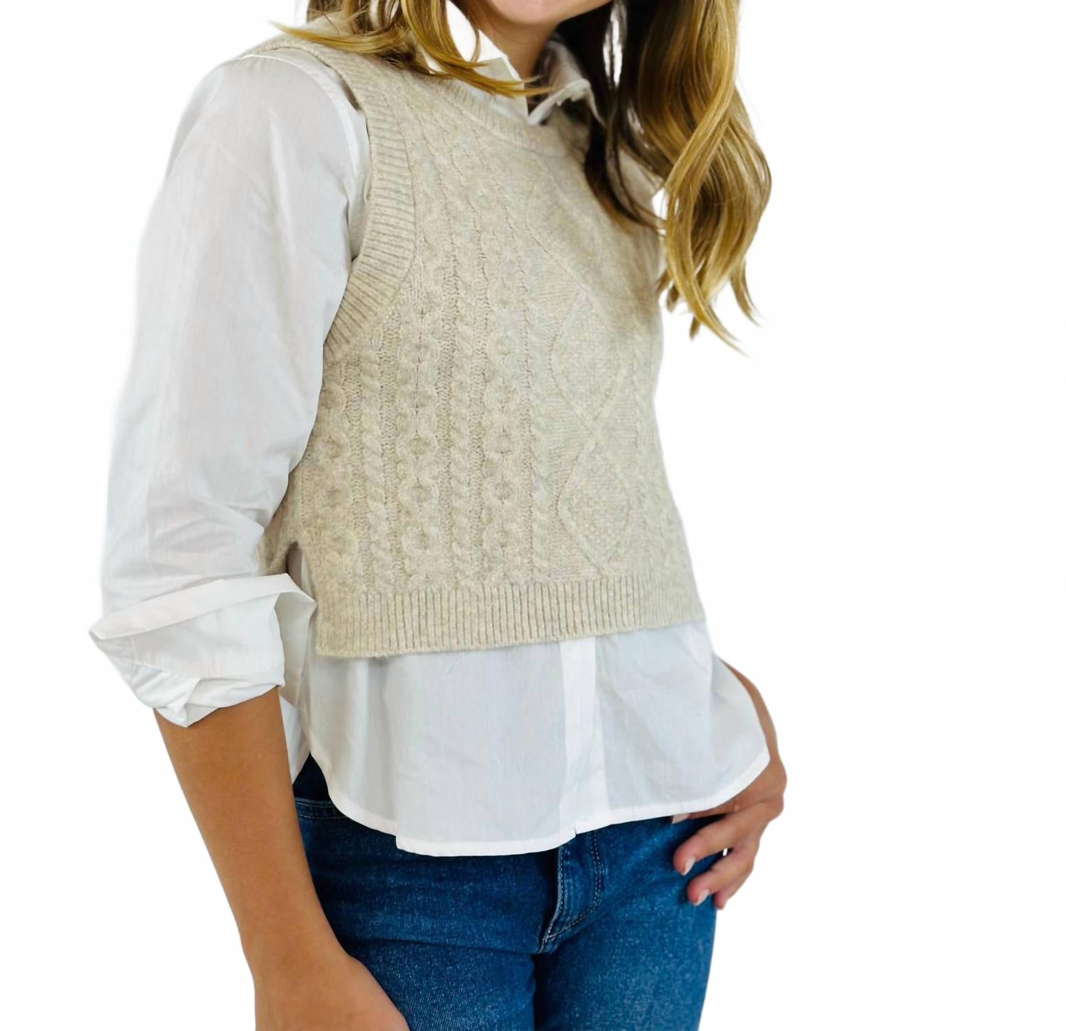 Жилет-свитер Libby бежевого цвета Tractr, бежевый
Жилет-свитер Libby бежевого цвета Tractr, бежевый