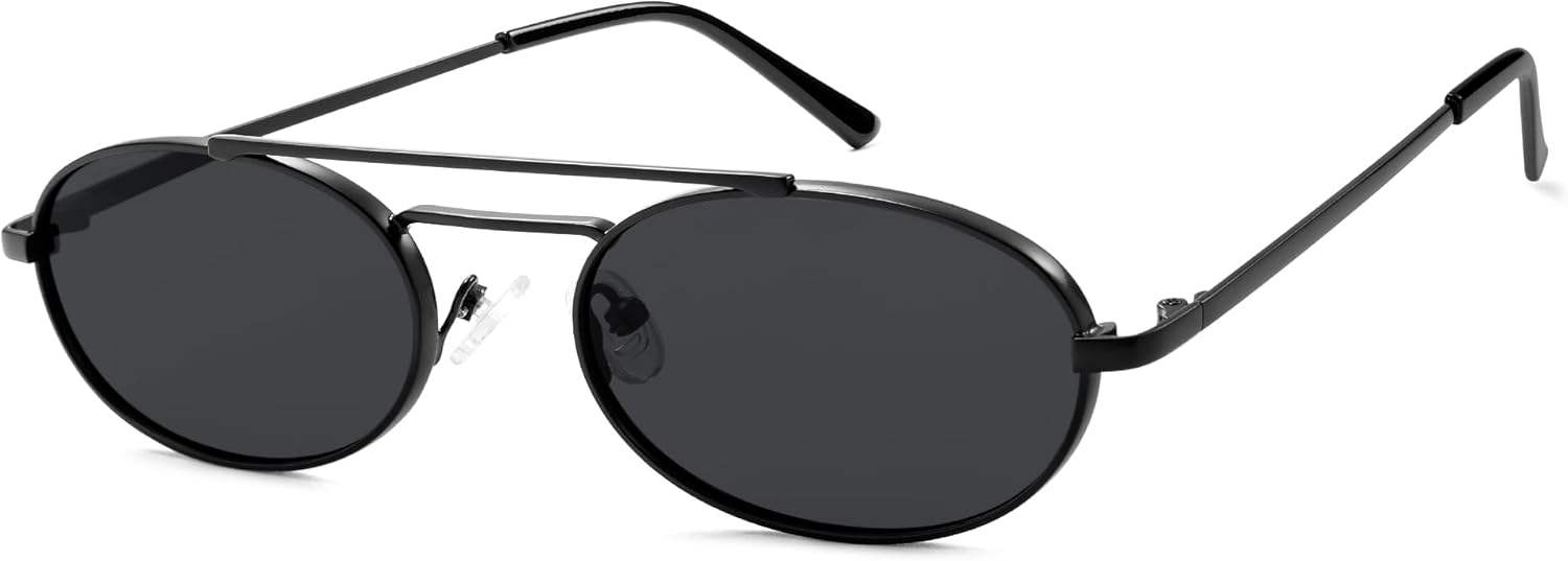 Овальные модные ретро-солнцезащитные очки с двойной перемычкой для женщин и мужчин, 90-е годы, узкие винтажные маленькие солнцезащитные очки AR81048 HERJOUR, Black/Black
Овальные модные ретро-солнцезащитные очки с двойной перемычкой для женщин и мужчин, 90-е годы, узкие винтажные маленькие солнцезащитные очки AR81048 HERJOUR, Black/Black