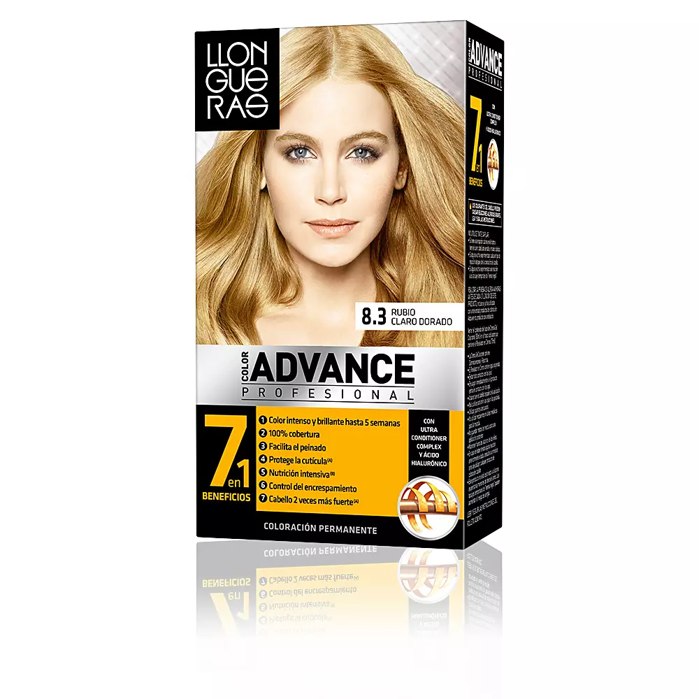 Краска для волос Color advance Llongueras, цвет 8,3-rubio claro dorado, 1 шт.
Краска для волос Color advance Llongueras, цвет 8,3-rubio claro dorado, 1 шт.