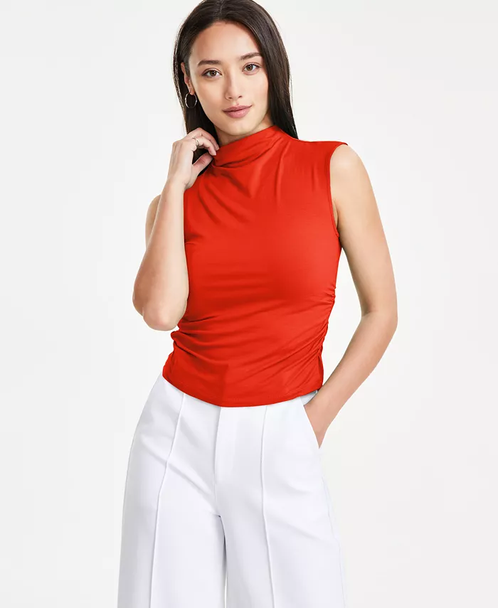 Миниатюрный топ без рукавов с драпировкой по боку и воротником-стойкой Bar III, оранжевый
Миниатюрный топ без рукавов с драпировкой по боку и воротником-стойкой Bar III, оранжевый