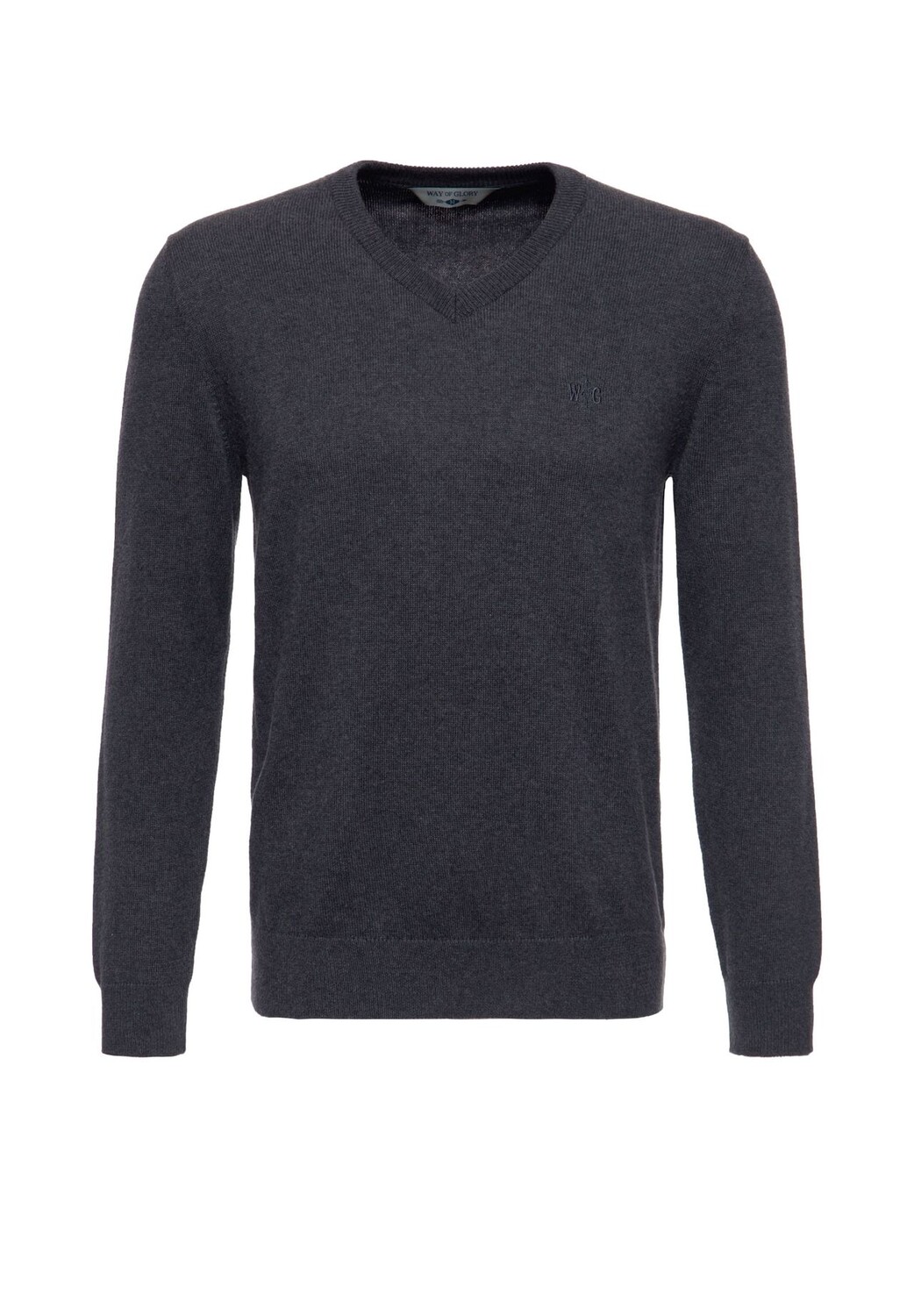 Свитер с V-образным вырезом и тонкой вышивкой логотипа на груди WAY OF GLORY, антарцитовый
Свитер с V-образным вырезом и тонкой вышивкой логотипа на груди WAY OF GLORY, антарцитовый