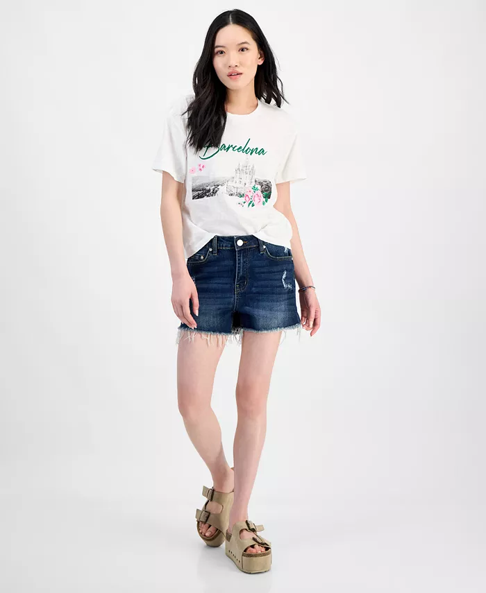 Джинсовые шорты с рваным краем и эффектом потертости для подростков Indigo Rein, синий
Джинсовые шорты с рваным краем и эффектом потертости для подростков Indigo Rein, синий