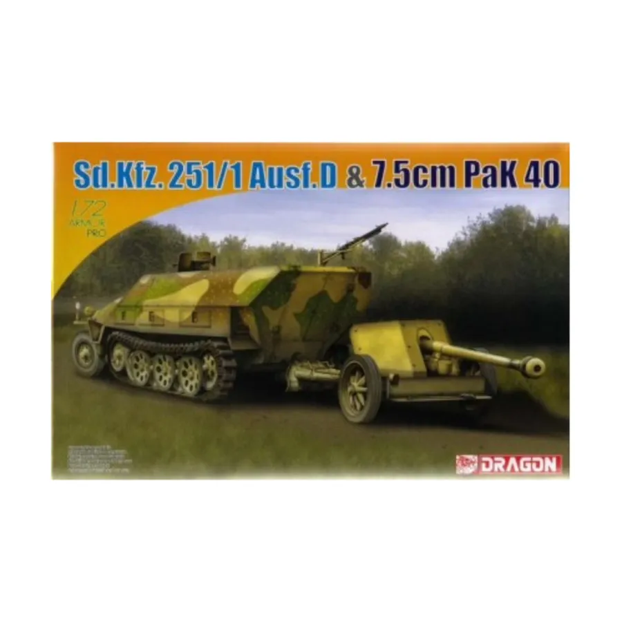 Sd.Kfz. 251/1 Ausf.D Halftrack и 7,5cm PaK 40 с прицепом, Dragon Models - Armor Pro Series (1:72)
Sd.Kfz. 251/1 Ausf.D Halftrack и 7,5cm PaK 40 с прицепом, Dragon Models - Armor Pro Series (1:72)