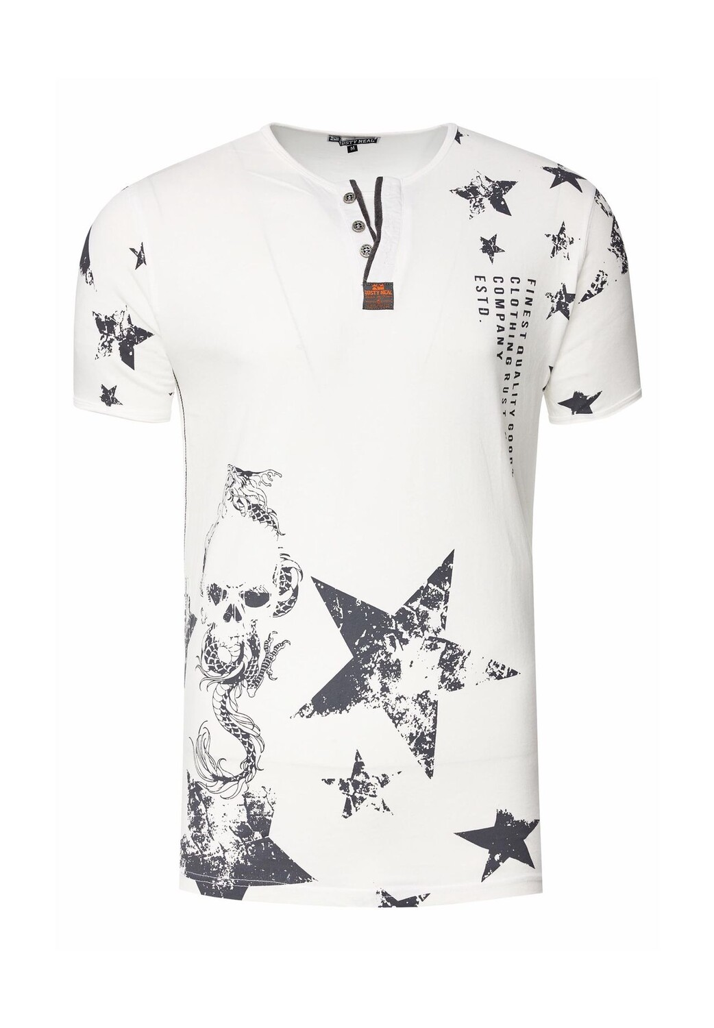 Футболка с принтом черепа и планкой на пуговицах RUSTY NEAL, белый
Футболка с принтом черепа и планкой на пуговицах RUSTY NEAL, белый