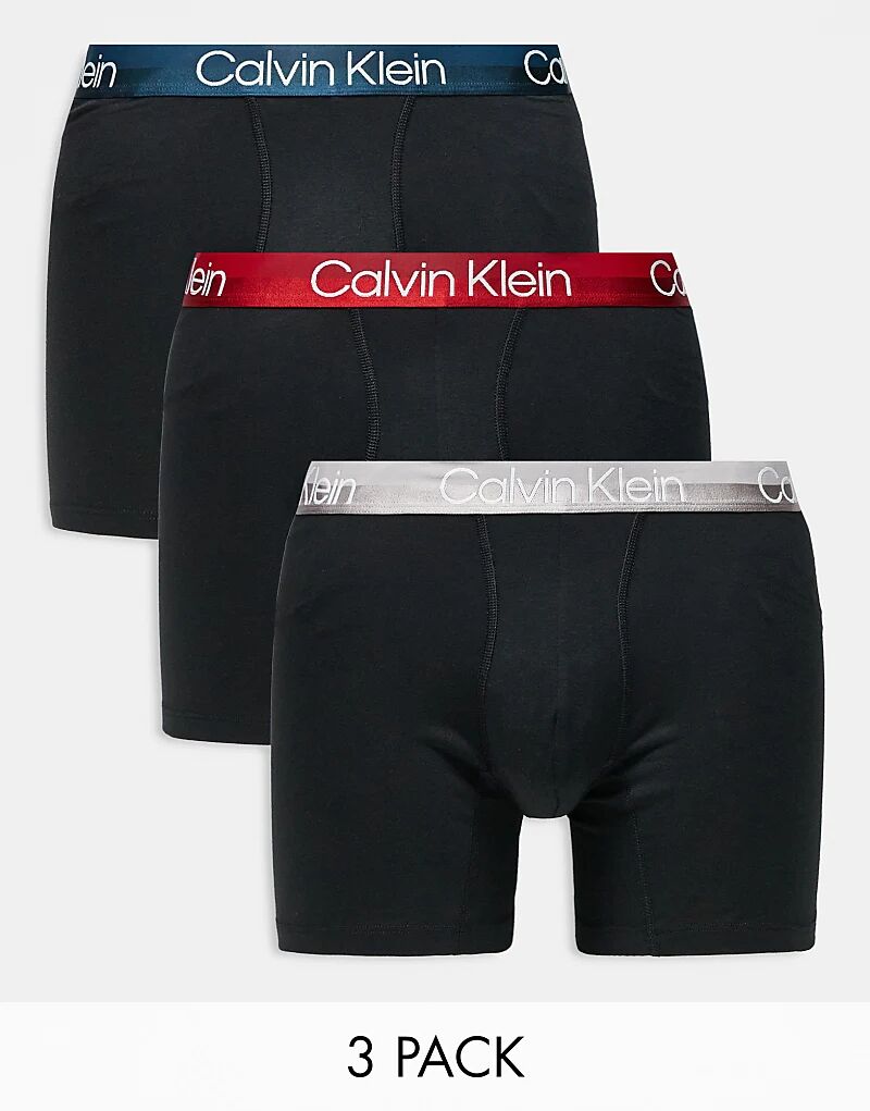Комплект из 3 пар облегающих боксеров Calvin Klein Modern Structure черного цвета с темно-синим/красным/серебристым поясом
Комплект из 3 пар облегающих боксеров Calvin Klein Modern Structure черного цвета с темно-синим/красным/серебристым поясом