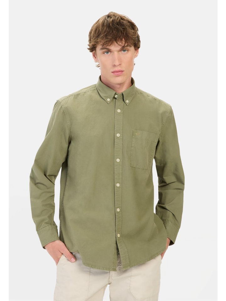 Хлопковая рубашка с нагрудным карманом зеленого цвета Camel Active
Хлопковая рубашка с нагрудным карманом зеленого цвета Camel Active