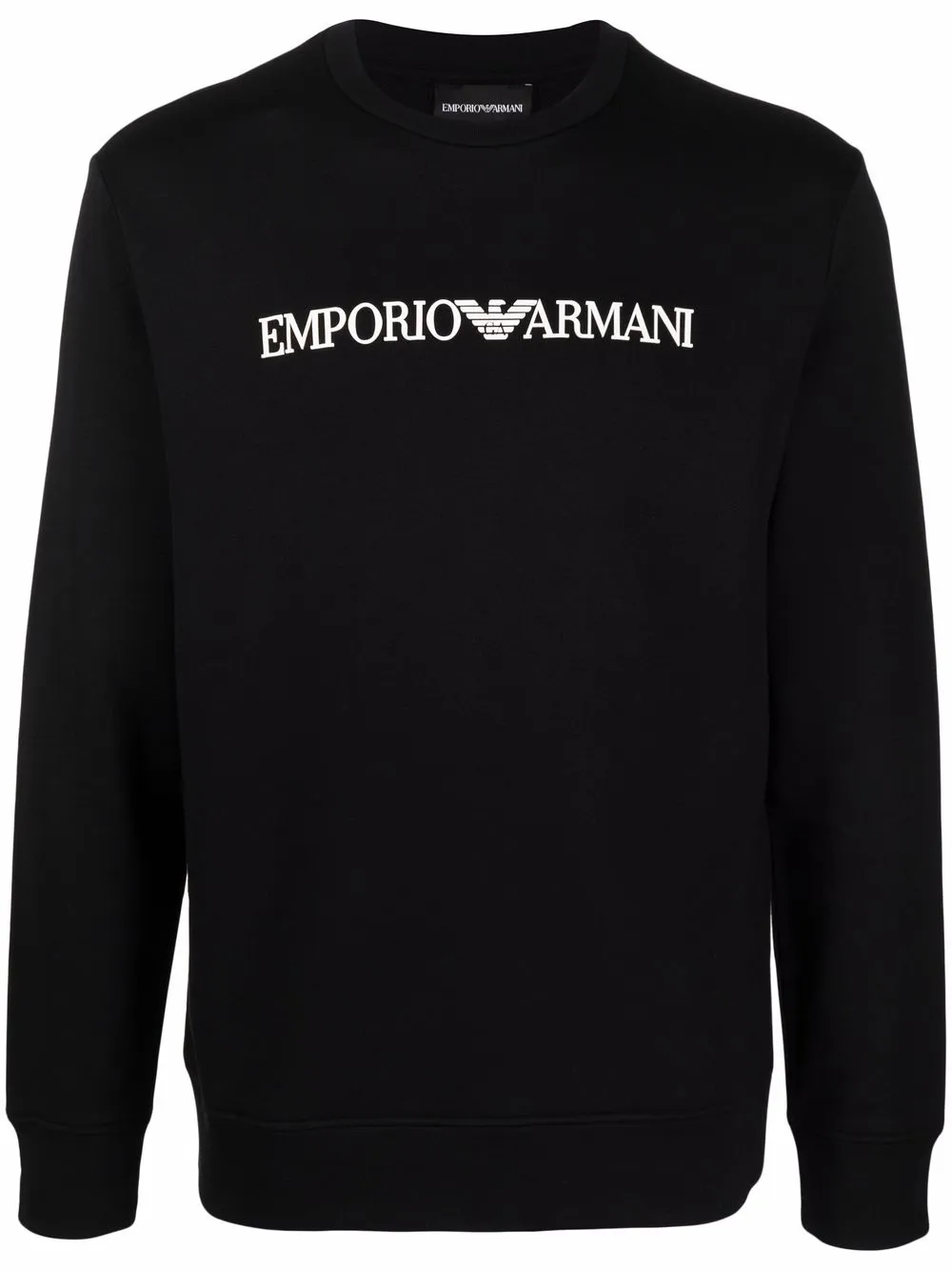 Толстовка с круглым вырезом и логотипом EMPORIO ARMANI, черный 
Толстовка с круглым вырезом и логотипом EMPORIO ARMANI, черный