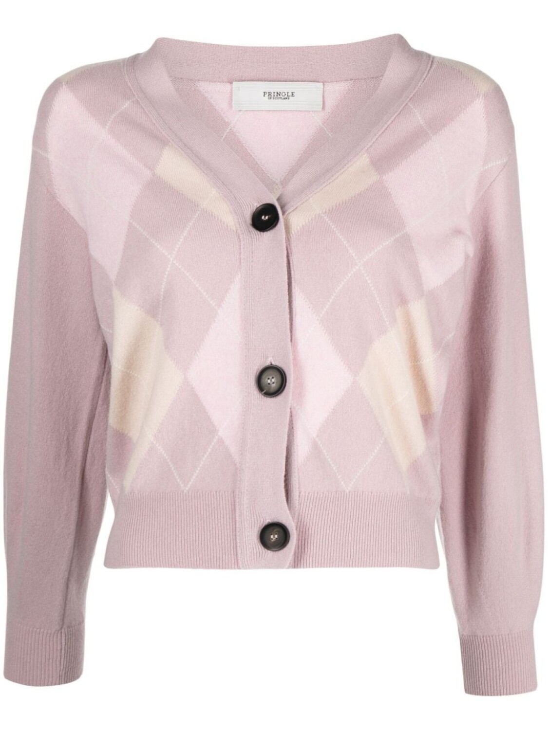 Pringle of Scotland кардиган с узором аргайл, розовый 
Pringle of Scotland кардиган с узором аргайл, розовый