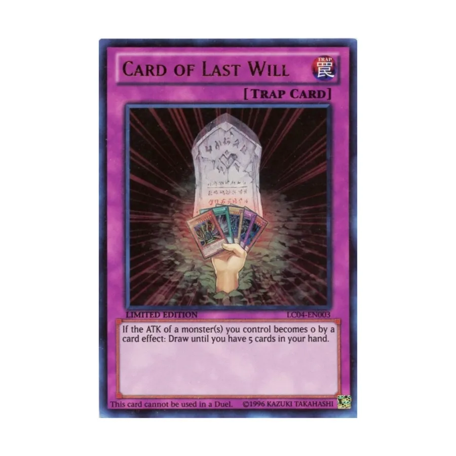 CCG Карта последней воли (очень редкая), Yu-Gi-Oh - Legendary Collection 4 - Singles
CCG Карта последней воли (очень редкая), Yu-Gi-Oh - Legendary Collection 4 - Singles