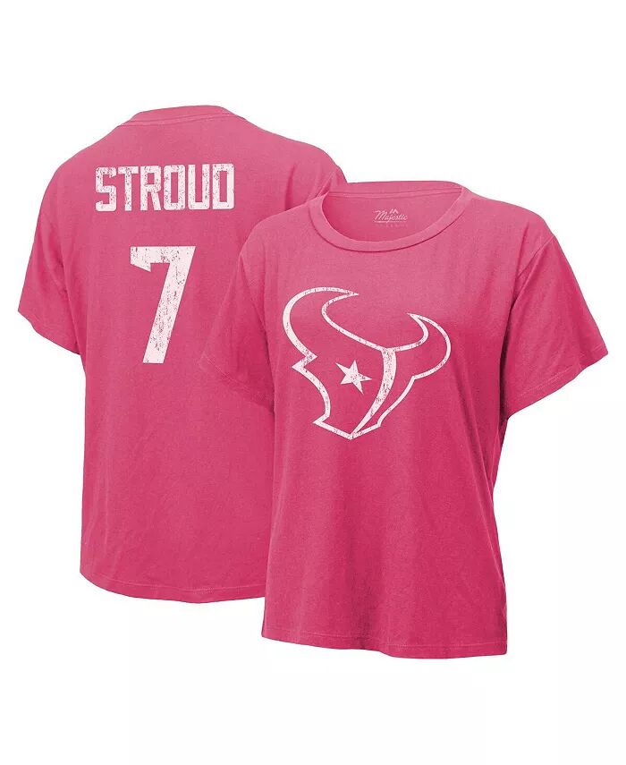 Женская футболка CJ Stroud Pink Distressed с именем и номером команды Houston Texans Majestic
Женская футболка CJ Stroud Pink Distressed с именем и номером команды Houston Texans Majestic