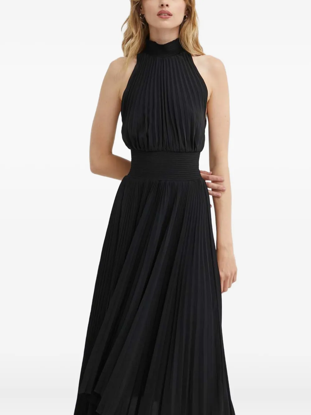 Платье миди Renzo с высоким воротником и плиссировкой A.L.C., черный
Платье миди Renzo с высоким воротником и плиссировкой A.L.C., черный