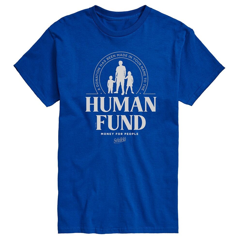 Мужская футболка с рисунком Seinfeld The Human Fund Licensed Character, синий
Мужская футболка с рисунком Seinfeld The Human Fund Licensed Character, синий