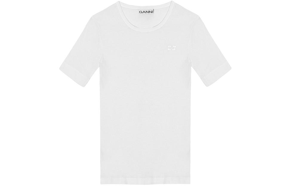 Футболка с вышитым логотипом и ребристой текстурой GANNI, ярко-белый
Футболка с вышитым логотипом и ребристой текстурой GANNI, ярко-белый