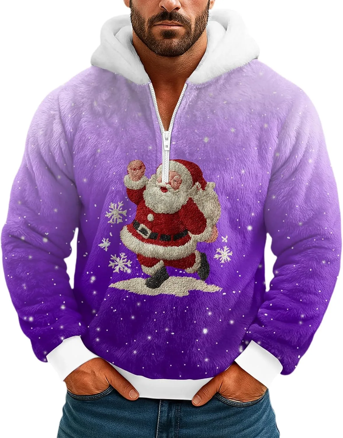 Мужская рождественская толстовка с принтом, длинный рукав, на молнии FQZWONG
Мужская рождественская толстовка с принтом, длинный рукав, на молнии FQZWONG