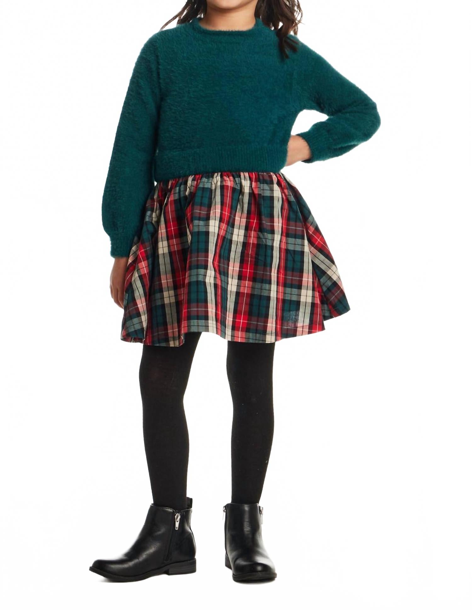 Andy & Evan Девичье клетчатое фланелевое платье-трансформер из синели, зеленая клетка
Andy & Evan Девичье клетчатое фланелевое платье-трансформер из синели, зеленая клетка