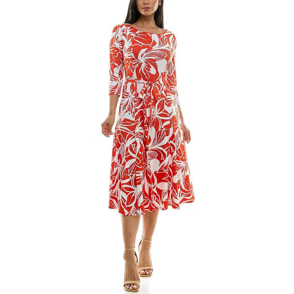 Женское платье миди с поясом Nina Leonard Sylvia, цвет Orange White
Женское платье миди с поясом Nina Leonard Sylvia, цвет Orange White