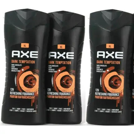 Axe XL 13,5 унций Dark Temptation Темный шоколад 3 в 1 гель для душа для тела, лица и волос Axe/Lynx
Axe XL 13,5 унций Dark Temptation Темный шоколад 3 в 1 гель для душа для тела, лица и волос Axe/Lynx