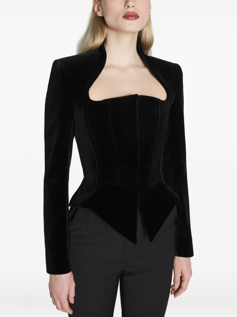 Бархатная куртка-корсет Mugler, черный
Бархатная куртка-корсет Mugler, черный