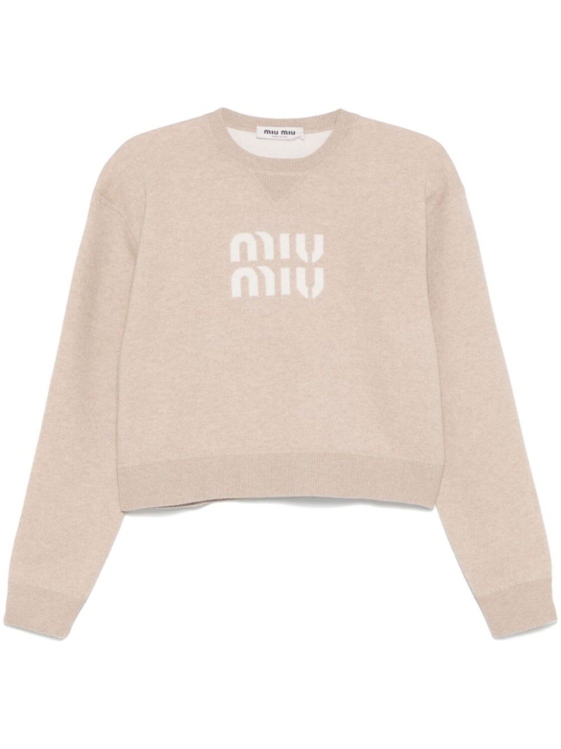 Свитер с логотипом Miu Miu, нейтральный цвет
Свитер с логотипом Miu Miu, нейтральный цвет