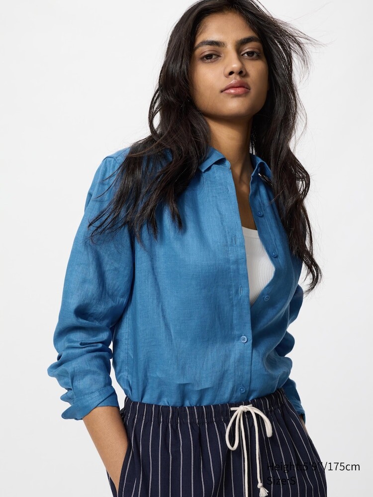 Рубашка из 100% льна премиум-класса Uniqlo, цвет 65 синий
Рубашка из 100% льна премиум-класса Uniqlo, цвет 65 синий