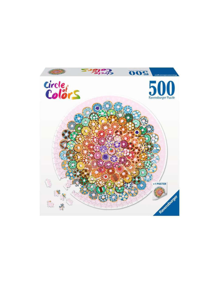 Пазл Ravensburger, 500 деталей, «Круг цветов» - пончики в разноцветном исполнении
Пазл Ravensburger, 500 деталей, «Круг цветов» - пончики в разноцветном исполнении