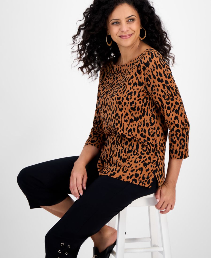 Женская блузка с принтом, рукавами 3/4 и вырезом-лодочкой JM Collection, Burnt Amber Combo
Женская блузка с принтом, рукавами 3/4 и вырезом-лодочкой JM Collection, Burnt Amber Combo