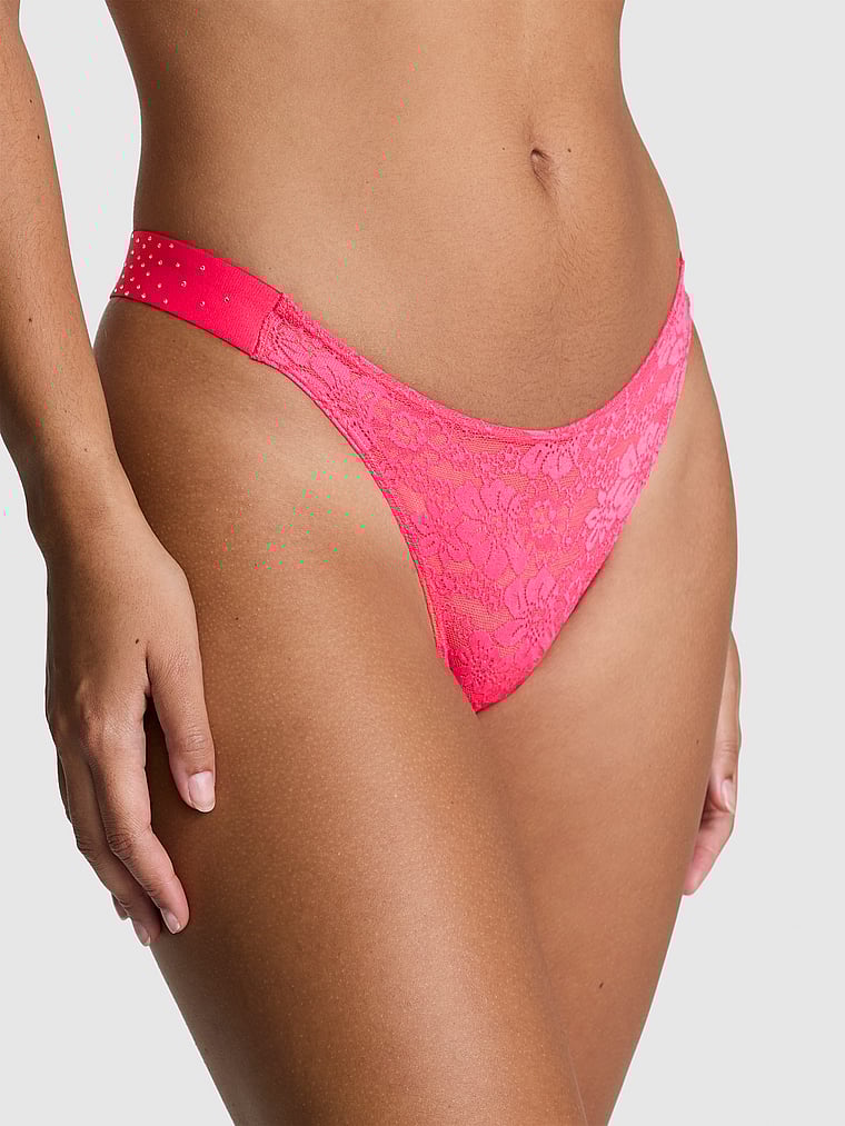 Блестящие стринги с логотипом Lacie Pink, floral lace bling double bubble
Блестящие стринги с логотипом Lacie Pink, floral lace bling double bubble