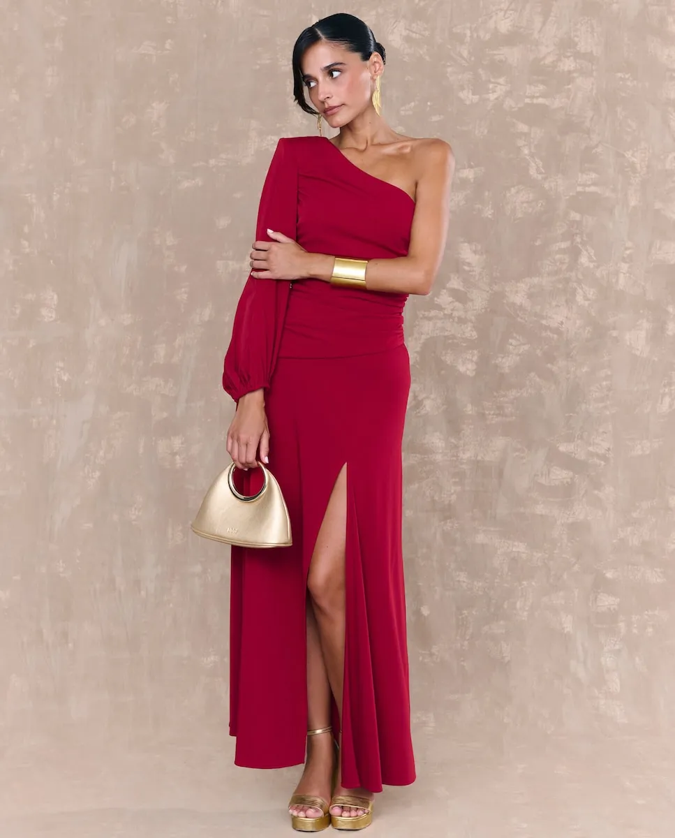 Миди-платье с асимметричным вырезом и открытым плечом MIPHAI, красный
Миди-платье с асимметричным вырезом и открытым плечом MIPHAI, красный