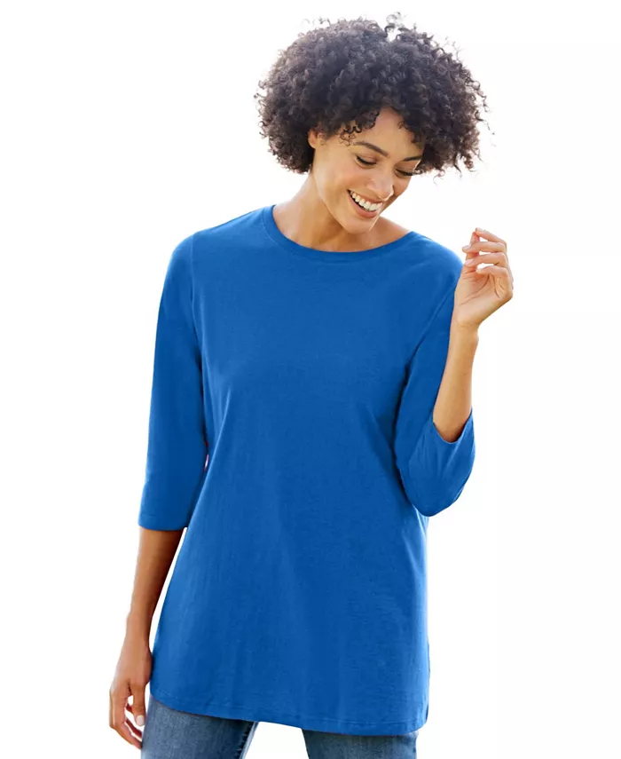 Женская футболка Within Perfect с рукавом три четверти и круглым вырезом Woman Within, синий
Женская футболка Within Perfect с рукавом три четверти и круглым вырезом Woman Within, синий