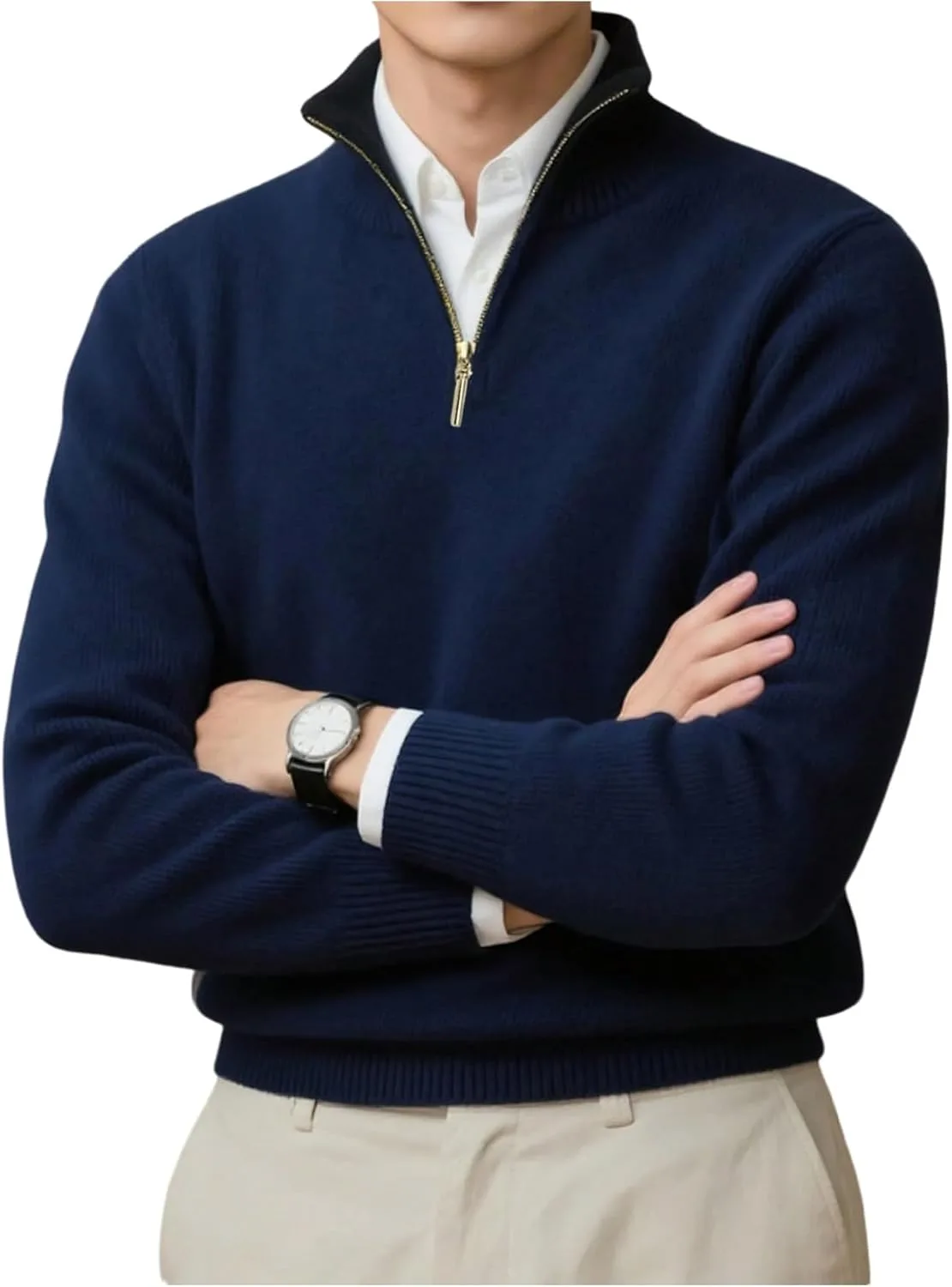 Мужской полу-зип свитер с воротником и длинными рукавами RoseSeek
Мужской полу-зип свитер с воротником и длинными рукавами RoseSeek