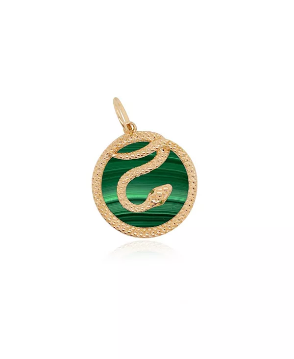Амулет из малахитовой змеи, 14-каратное золото The Lovery, malachite
Амулет из малахитовой змеи, 14-каратное золото The Lovery, malachite