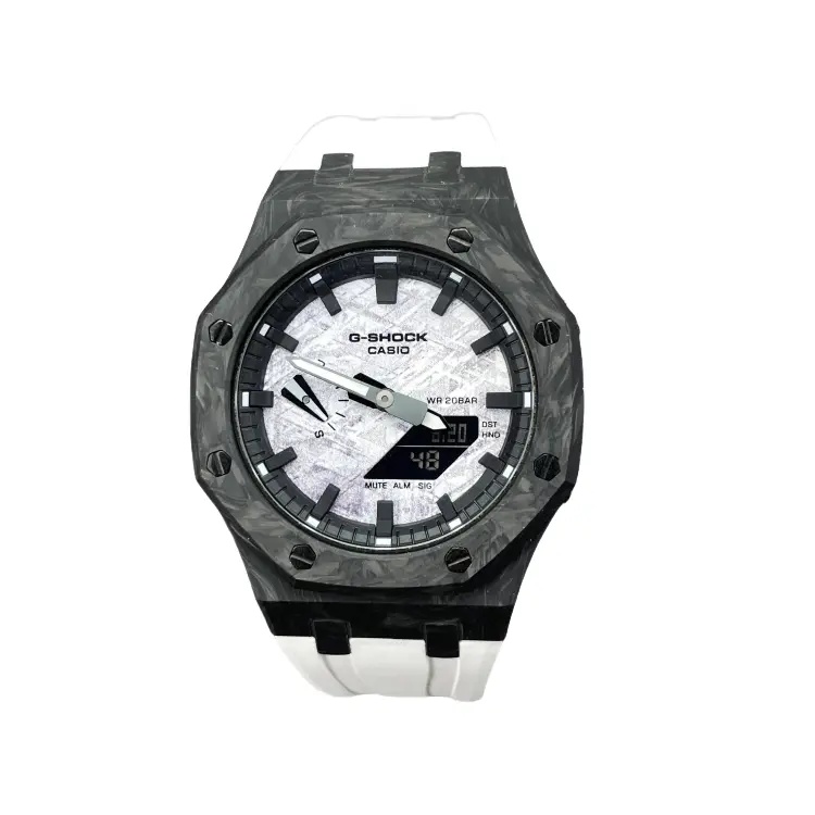 CASIO Серия Retrofit GA2100 кварцевый механизм ремешок из фторэластомера мужские часы белый циферблат
CASIO Серия Retrofit GA2100 кварцевый механизм ремешок из фторэластомера мужские часы белый циферблат