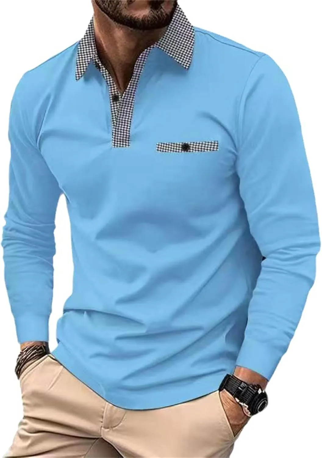 Мужская поло с длинным рукавом Stretchy Comfy Sport Smoneyful
Мужская поло с длинным рукавом Stretchy Comfy Sport Smoneyful