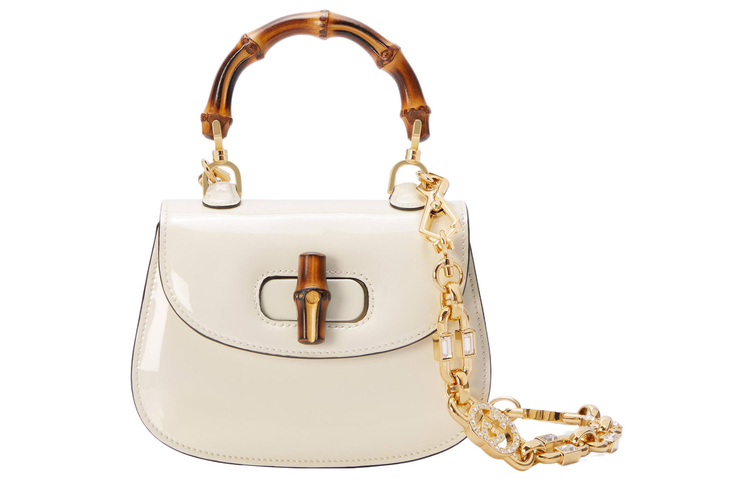 GUCCI Бамбуковая кожаная сумка через плечо 1947 года миниатюрная женская белая
GUCCI Бамбуковая кожаная сумка через плечо 1947 года миниатюрная женская белая