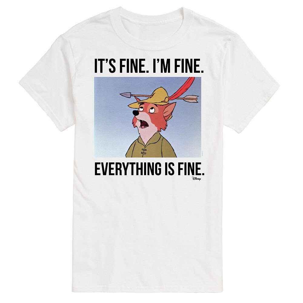 Мужская футболка Disney's Robin Hood с рисунком «Все в порядке», белый
Мужская футболка Disney's Robin Hood с рисунком «Все в порядке», белый