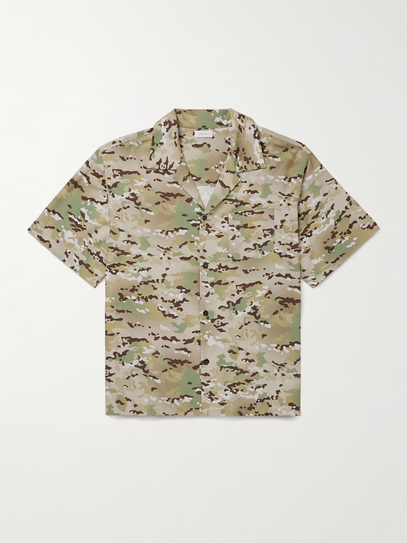 Рубашка из хлопковой смеси с камуфляжным принтом и воротником-трансформером JOHN ELLIOTT, зеленый
Рубашка из хлопковой смеси с камуфляжным принтом и воротником-трансформером JOHN ELLIOTT, зеленый