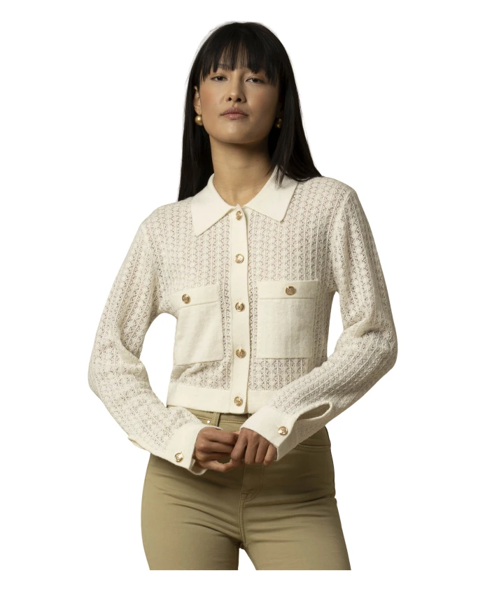 Стильный свитер на пуговицах с карманами. Kocca, белый
Стильный свитер на пуговицах с карманами. Kocca, белый