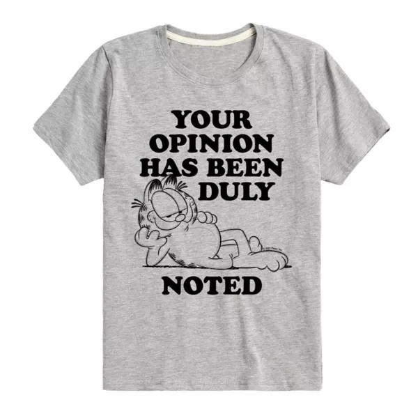 Футболка с графическим принтом "Гарфилд и твое мнение" для мальчиков 8-20 лет Licensed Character, серый 
Футболка с графическим принтом "Гарфилд и твое мнение" для мальчиков 8-20 лет Licensed Character, серый