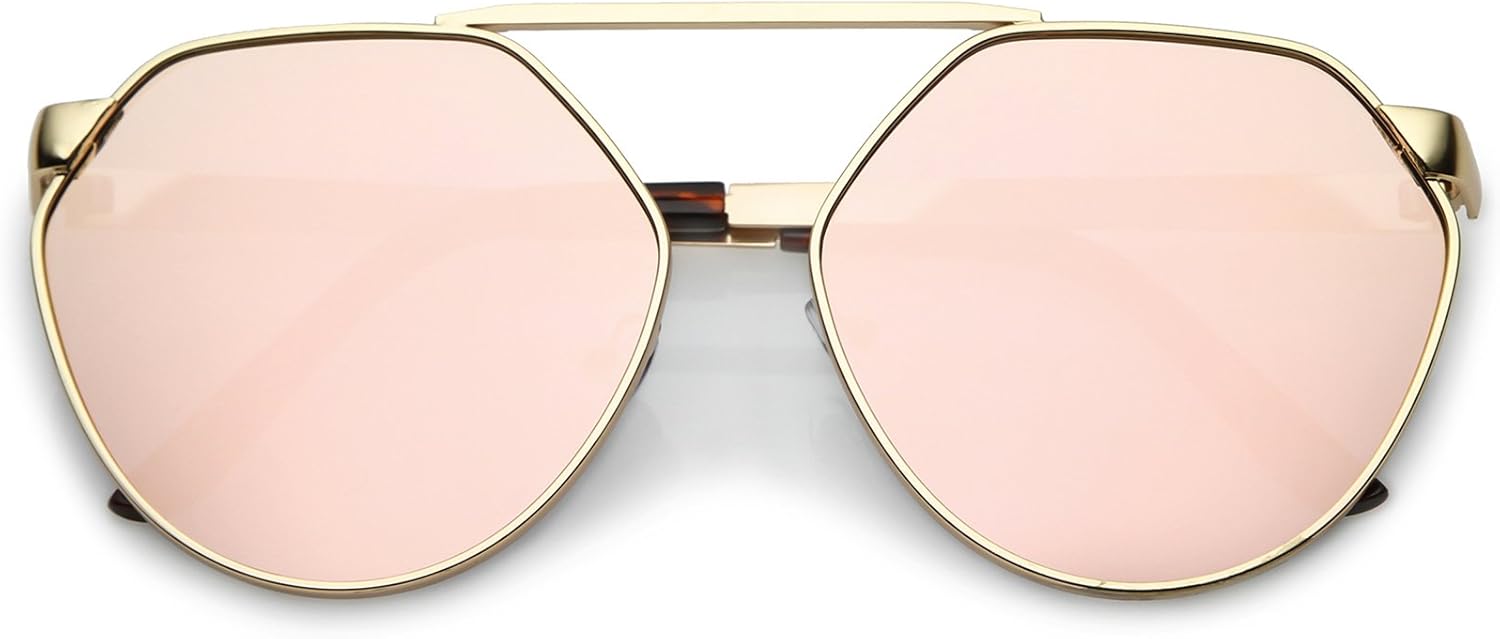 zeroUV - Солнцезащитные очки-авиаторы большого размера с геометрическим металлическим покрытием, зеркальными линзами и плоскими линзами, диаметр линз 60 мм, Gold / Pink Mirror
zeroUV - Солнцезащитные очки-авиаторы большого размера с геометрическим металлическим покрытием, зеркальными линзами и плоскими линзами, диаметр линз 60 мм, Gold / Pink Mirror