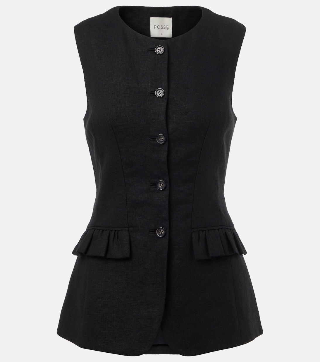 Жилет из льна с рюшами Matilda Posse, черный
Жилет из льна с рюшами Matilda Posse, черный
