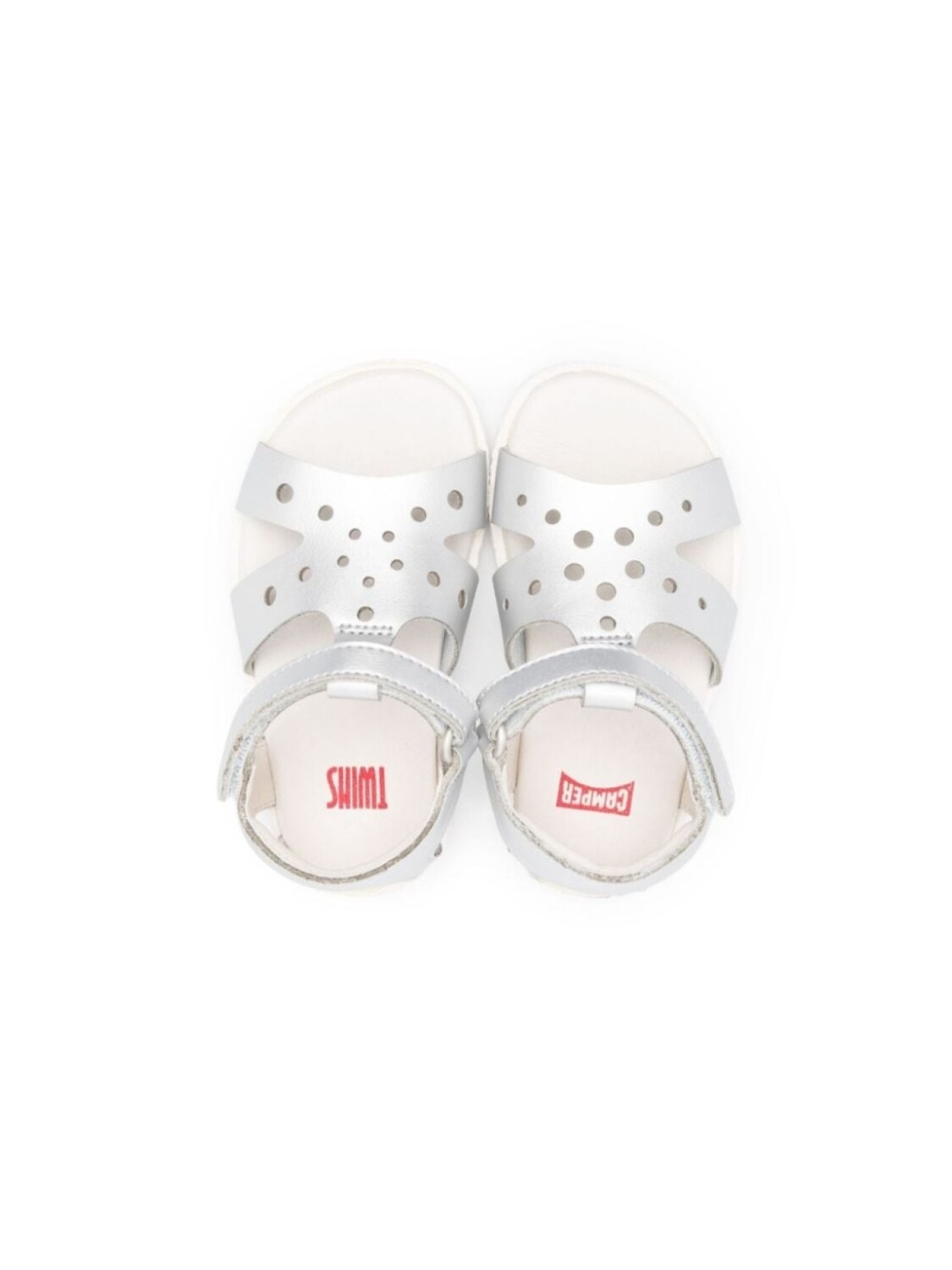 Camper Kids сандалии Miko Twins с перфорацией, серебряный 
Camper Kids сандалии Miko Twins с перфорацией, серебряный