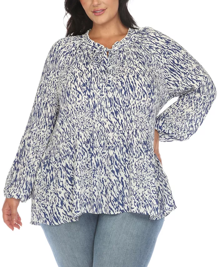 Блуза крестьянского кроя с принтом больших размеров White Mark, коричневый/бежевый
Блуза крестьянского кроя с принтом больших размеров White Mark, коричневый/бежевый