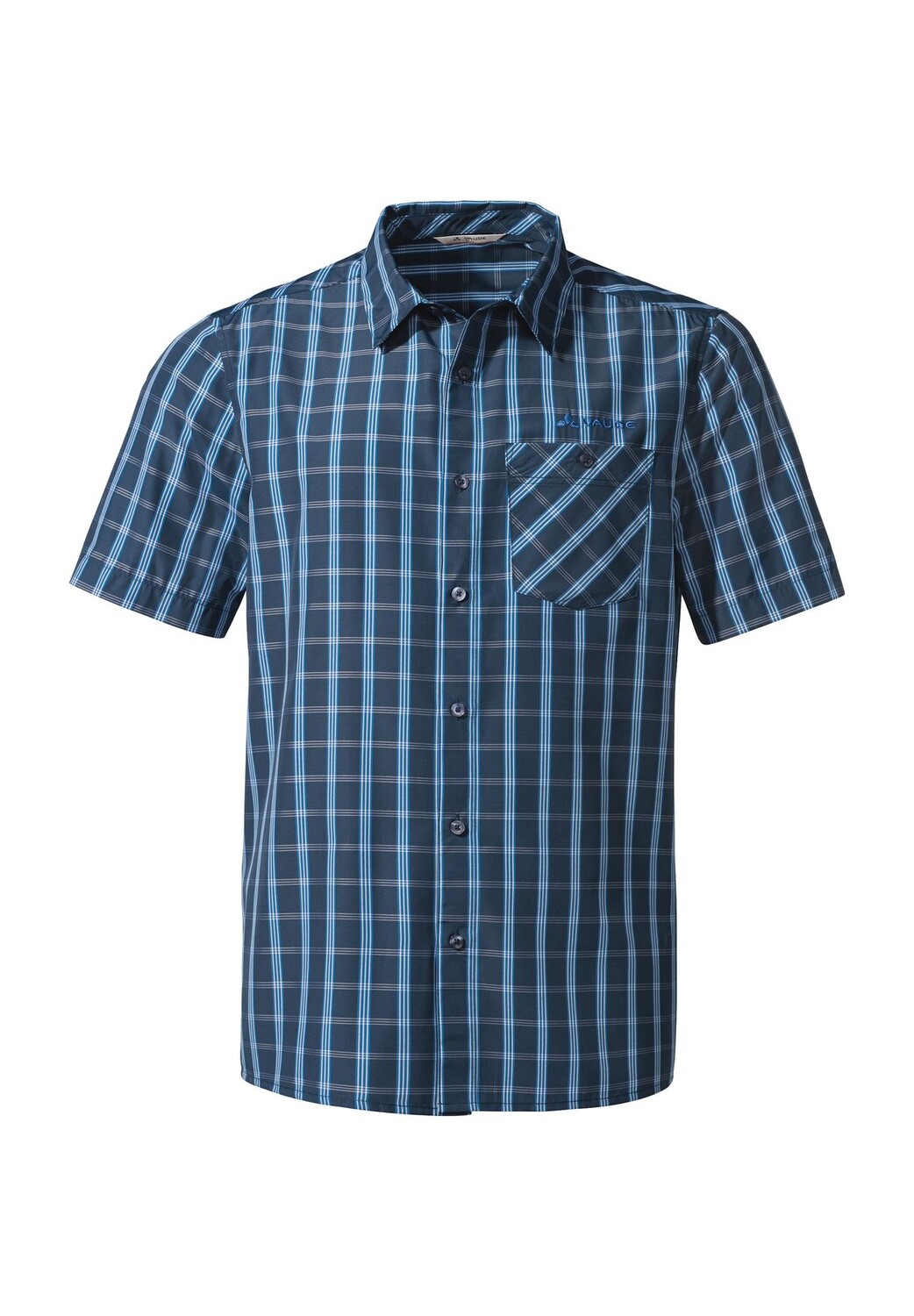 Рубашка повседневная, стандартного кроя, с нагрудным карманом, мужская VAUDE, цвет Dark Sea