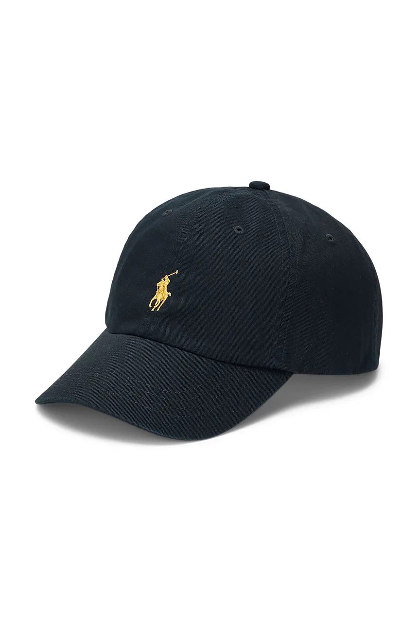 Хлопковая бейсболка Polo Ralph Lauren, черный 
Хлопковая бейсболка Polo Ralph Lauren, черный