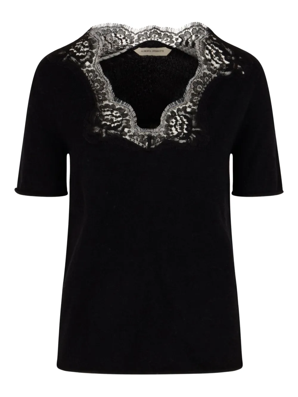 Футболка с кружевной вставкой Alberta Ferretti, черный
Футболка с кружевной вставкой Alberta Ferretti, черный