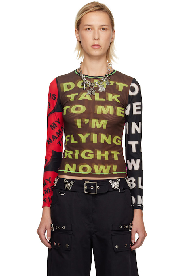 Chopova Lowena Цветная сетчатая футболка "Не разговаривай со мной"
Chopova Lowena Цветная сетчатая футболка "Не разговаривай со мной"