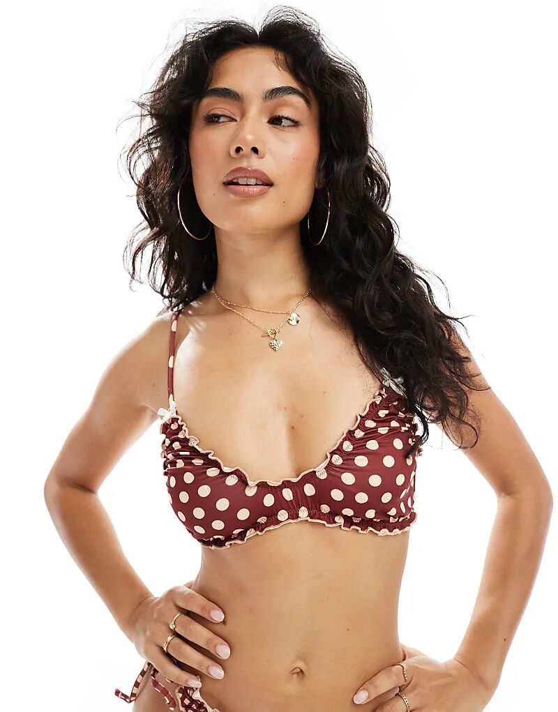 Бикини-топ Ginny Scoop ASOS DESIGN с принтом в горошек
Бикини-топ Ginny Scoop ASOS DESIGN с принтом в горошек