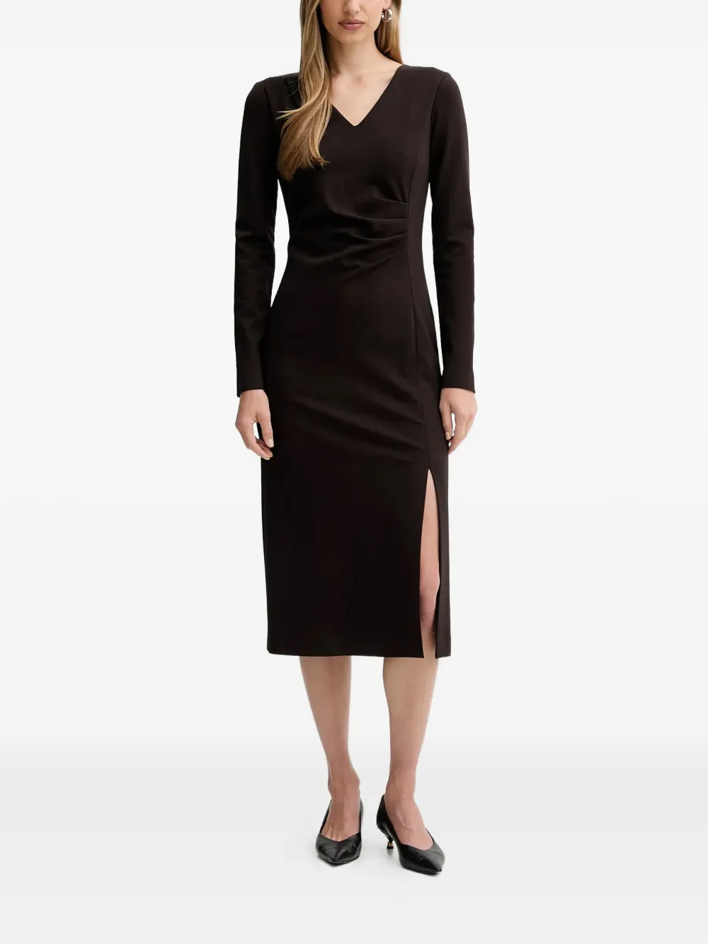 Платье миди Filippa с разрезом Liviana Conti, коричневый
Платье миди Filippa с разрезом Liviana Conti, коричневый