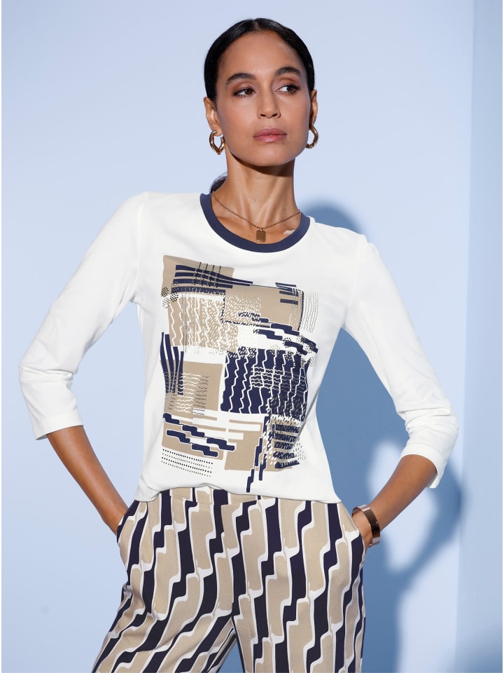 Рубашка с круглым вырезом с принтом экрю и темно-синим цветом creation L
Рубашка с круглым вырезом с принтом экрю и темно-синим цветом creation L