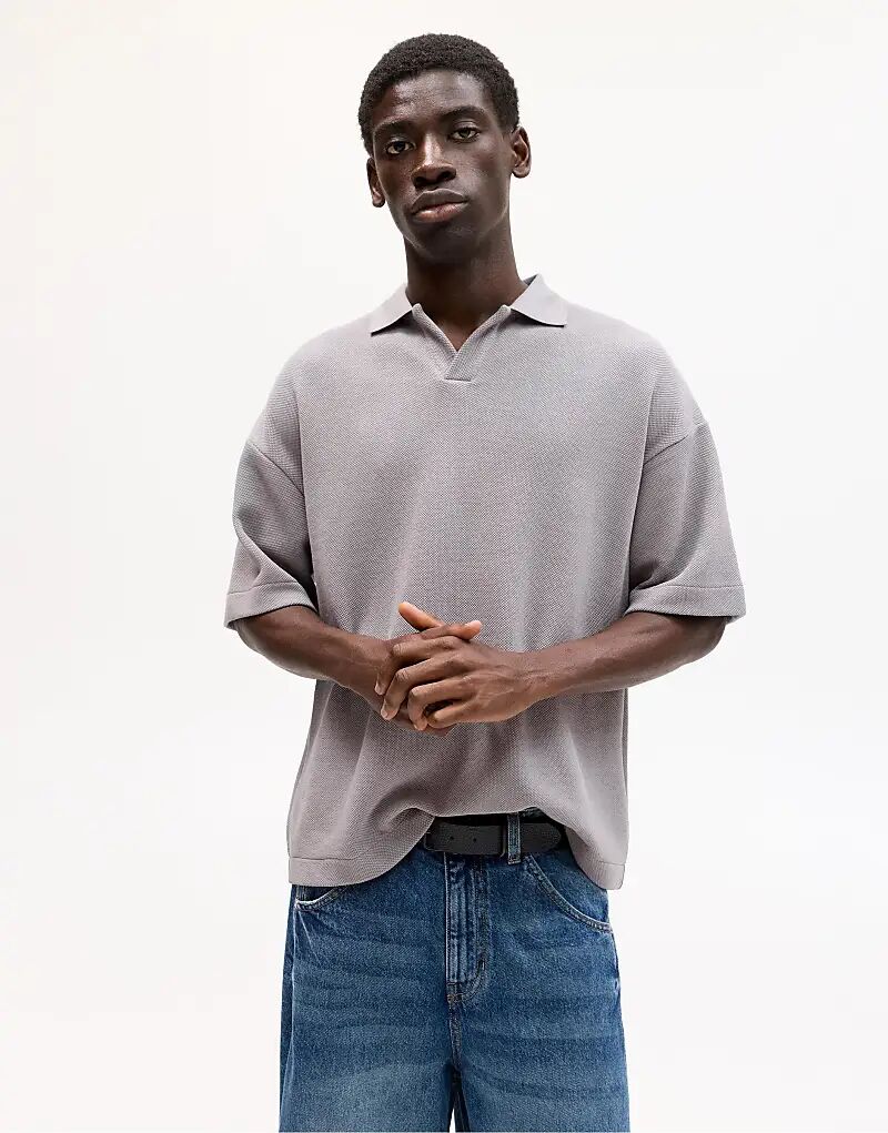 Рубашка-поло с короткими рукавами Pull&Bear свободного кроя серого цвета
Рубашка-поло с короткими рукавами Pull&Bear свободного кроя серого цвета